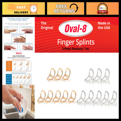 Multi-Size Oval Finger Splints Pack of 3 - Sizes 2, 3, 4 for Joint Support