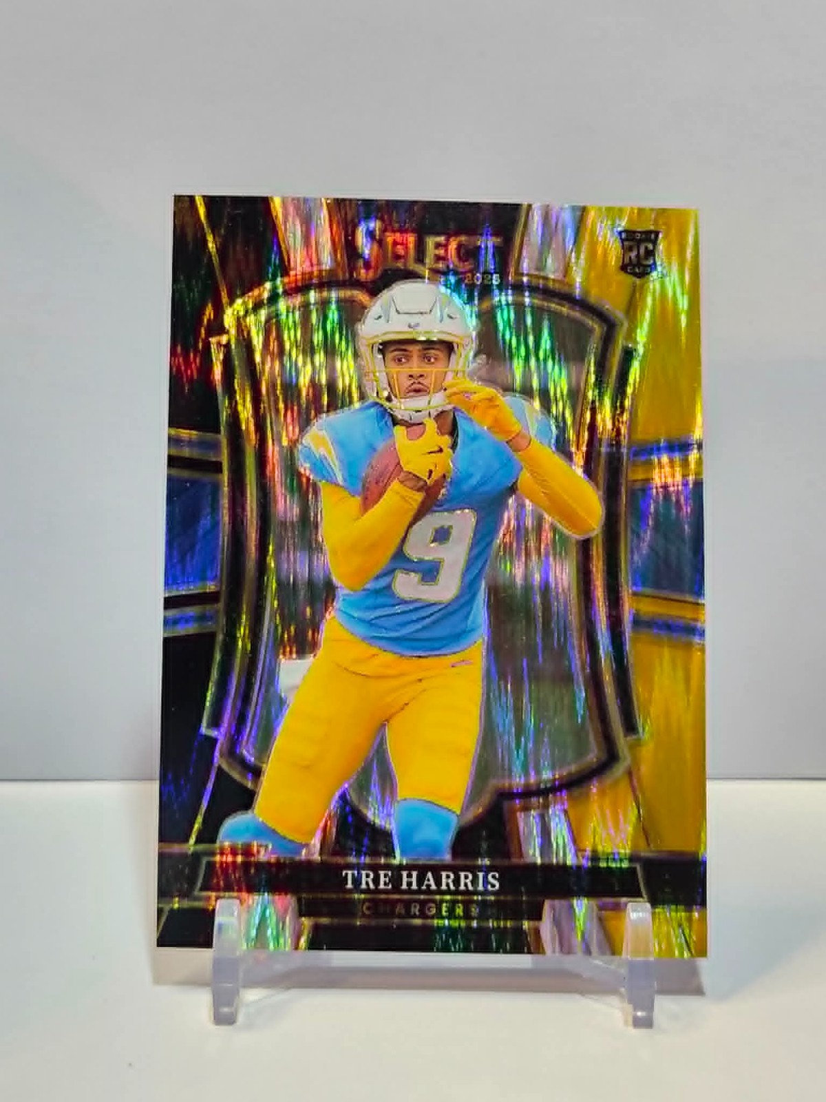 2025 Select Tre Harris #101 Premier Level Black & Gold Shock Prizm Color Match!