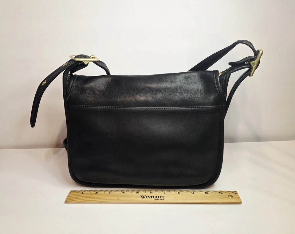 VTG 2000 COACH Saddle Bag Purse Patricia Legacy 9951 Flap Style Black Leather - Image 4 of 4