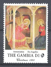 Gambia 1991 Art Painting Giovanni Fiesole Angelico Italy The Annunciation MNH