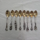 Set of 8 Antique Reed & Barton Sterling Silver .925 Harliquin Demitasse Spoons