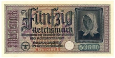 50 REICHSMARK OCCUPAZIONE TEDESCA ITALIA REICHSKREDITKASSEN 1943 FDS-/FDS