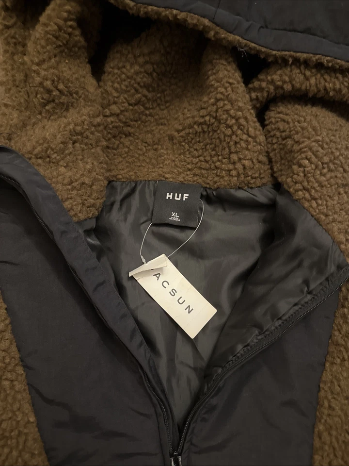 Новый с Ярлыками HUF тройной треугольник пуловер флис толстовка с капюшоном мужской коричневый XL - Изображение 3 из 4