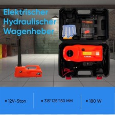 Elektrischer Wagenheber 5t-12V  Tragbarer Hydraulischer Wagenhebersatz 20%OFF