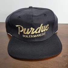 Vintage Purdue Boilermakers Twins Enterprise Snapback Script Hat Cap NCAA  Black