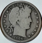 1906 Barber Half Dollar Silver Coin 50C Circulated Denver Mint Business Strike26