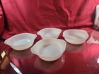 Vintage lot of 4 Fire King White Swirl Individual Casserole Baking Dish