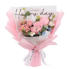 BmBpWOW Crochet Flowers Bouquet, Completed Handmade Flower with Tulip, Carnat...