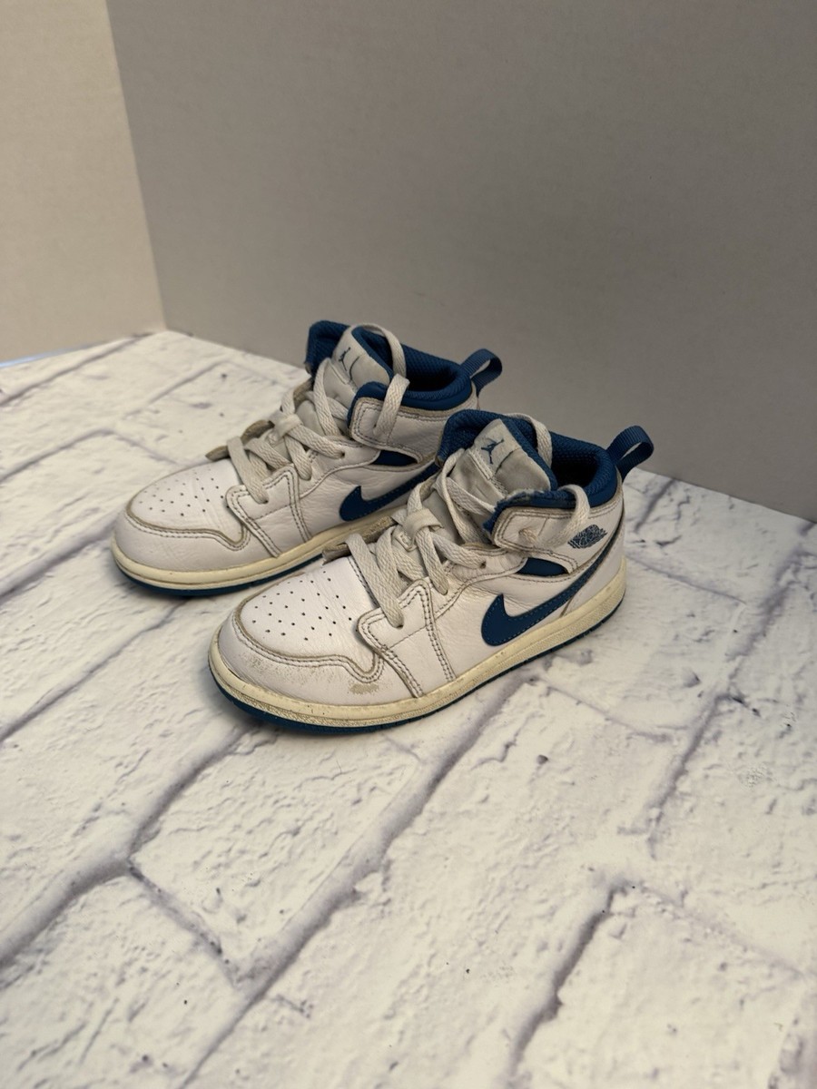 Nike Air Jordan 1 Size 10C Mid Se TD White Sail Industrial Blue 