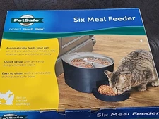 6 Meal Automatic Pet Feeder PetSafe Digital Clock LCD Screen Display Cat Dog NEW