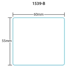 Digi 1539-B for DP-120/SM-90/SM-300B 55mm, Blank, 15 Rolls, 830 Labels per Roll