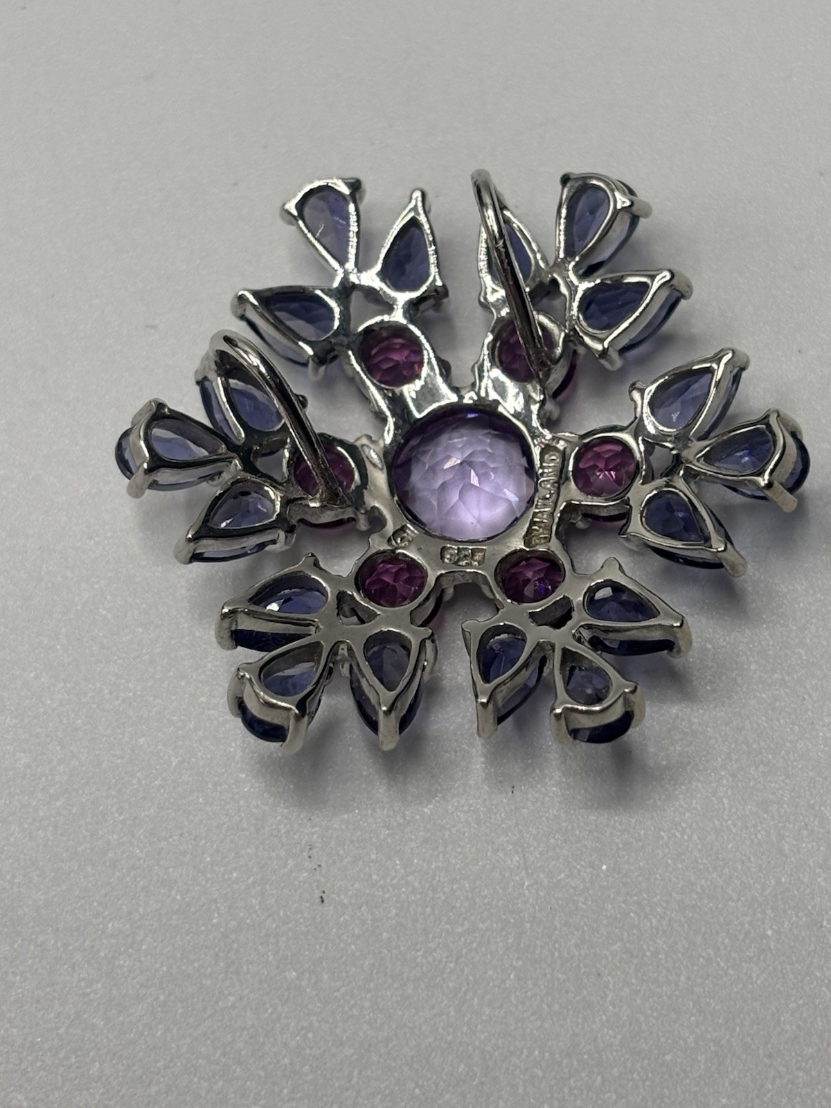 Sterling Silver Tanzanite Ruby Amethyst Pendant G… - image 2
