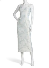 Mac Duggal Women's Blue Floral Brocade Scoopneck Midi-Dress Size 0