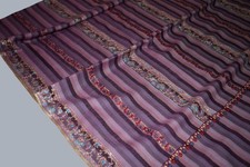 womens Embroidered Kashmir fine wool Shawl: Stripe  40x80 Inch 