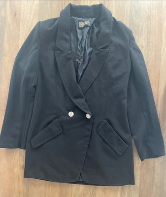 Vintage Roberto Cavalli Women's Blazer Jacket Size Large Black Double Breasted