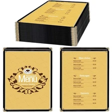 25 Pack of Menu Covers - Single Page, Fits 8.5 x 11 Inch Paper Menu Holder Do...