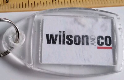 VINTAGE alter Schlüsselanhänger Kunststoff Fensterblick Kraftfahrzeug Wilson & Co Autoverkauf 