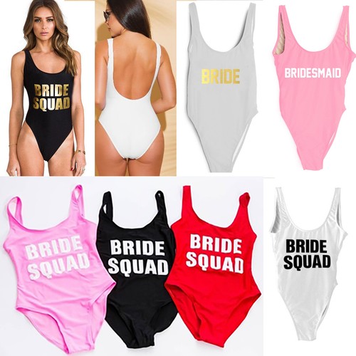 Ladies BRIDE SQUAD Swimsuit Bridesmaid 