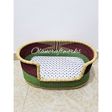 Dog Bed,Dog basket with 3 in pad,Dog Gift,Handmade Dog bed,African Basket
