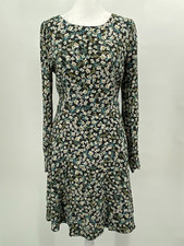 Ann Taylor Loft Dress Sz 6T Ditsy Floral Fit n Flare Long Sleeve Career Cottage