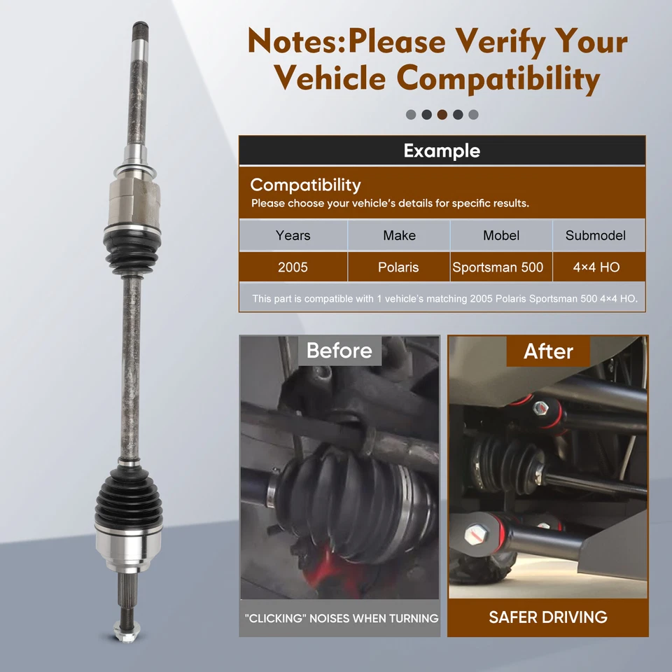 AWD Front Right CV Axle For Jeep Grand Cherokee WK2 2011-2022 for Dodge Durango - Image 4 of 4