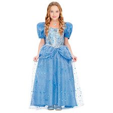COSTUME VESTITO ABITO TRAVESTIMENTO CARNEVALE BAMBINA PRINCIPESSA FATINA AZZURRA