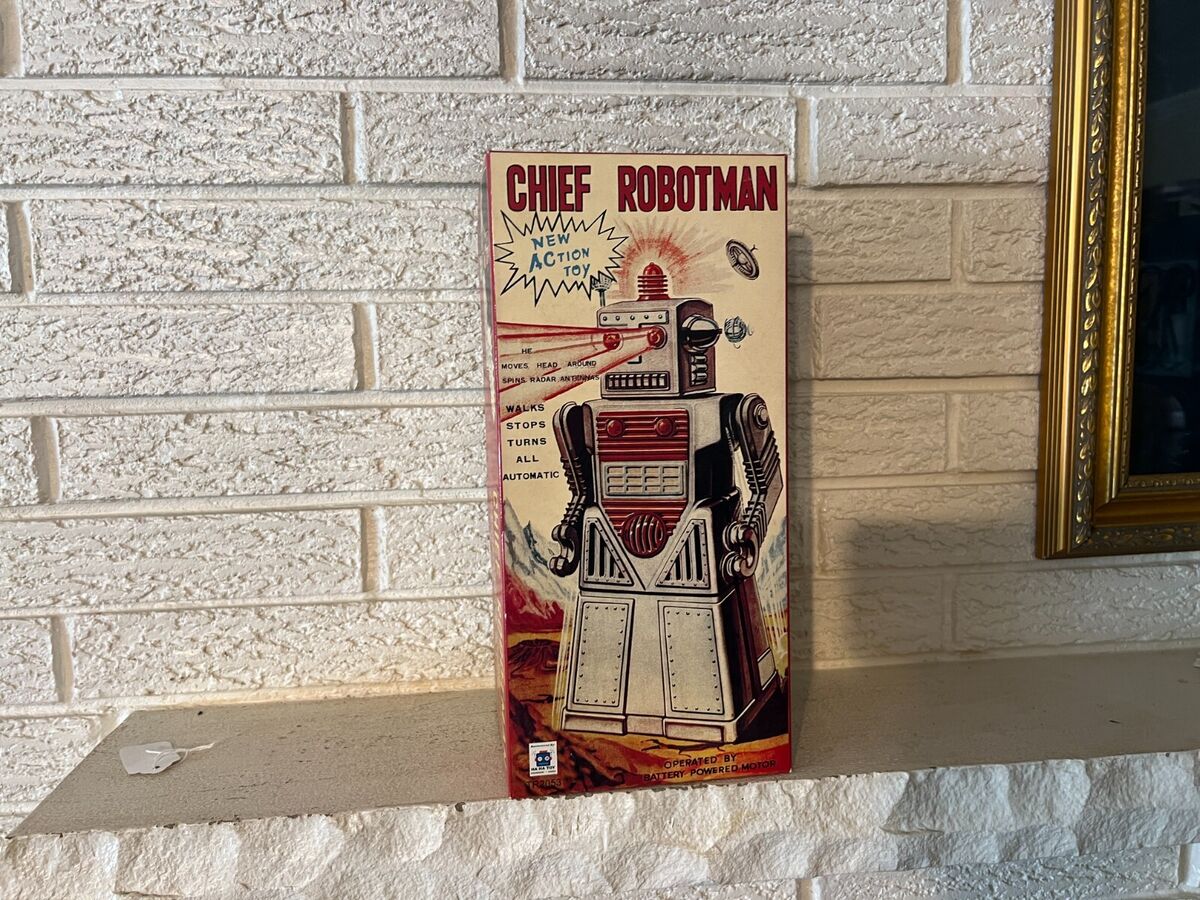 Chief Robot Man Battery Op Working original Box reproduction Chief Robot Man Battery Op Working original Box reproduction