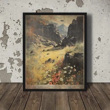 Vintage UFO FLOWERS Wall Art, Retro Sci-Fi Botanical Decor, Alien Nature Poster