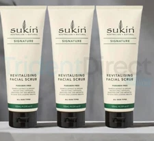 3x Sukin Signature Revitalising Facial Scrub 125mL Pareben Free RRP $16.00 EACH
