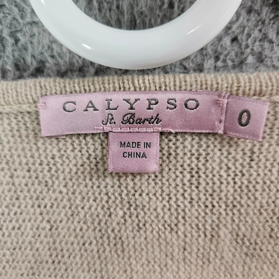 Suéter Top Calypso St. Barth 100% Cachemira Mujer Talla 0 Mediano/Grande Beige Foto 3 de 4