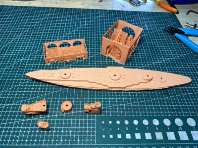 3d Printed 1/700 Italian Battleship Leonardo da Vinci(full Hull/waterline) kits