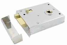 Polished Chrome Rim Latch Lock Dead Snib Cottage Shed Bedroom Bathroom