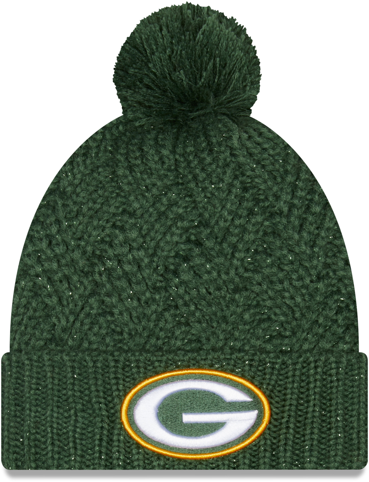 Женская вязаная шапка с манжетами и помпоном от Green Bay Packers 5890₽