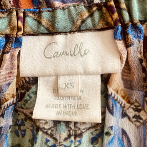 Camilla Silk Mini Skirt Womens Size XS Multicolour Sequin Crystal Embellished - Picture 18 of 20