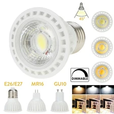 Dimmable 15W LED Bulbs Spotlights 110V 220V DC12V COB-R GU10 MR16 E27 E26 Lamp