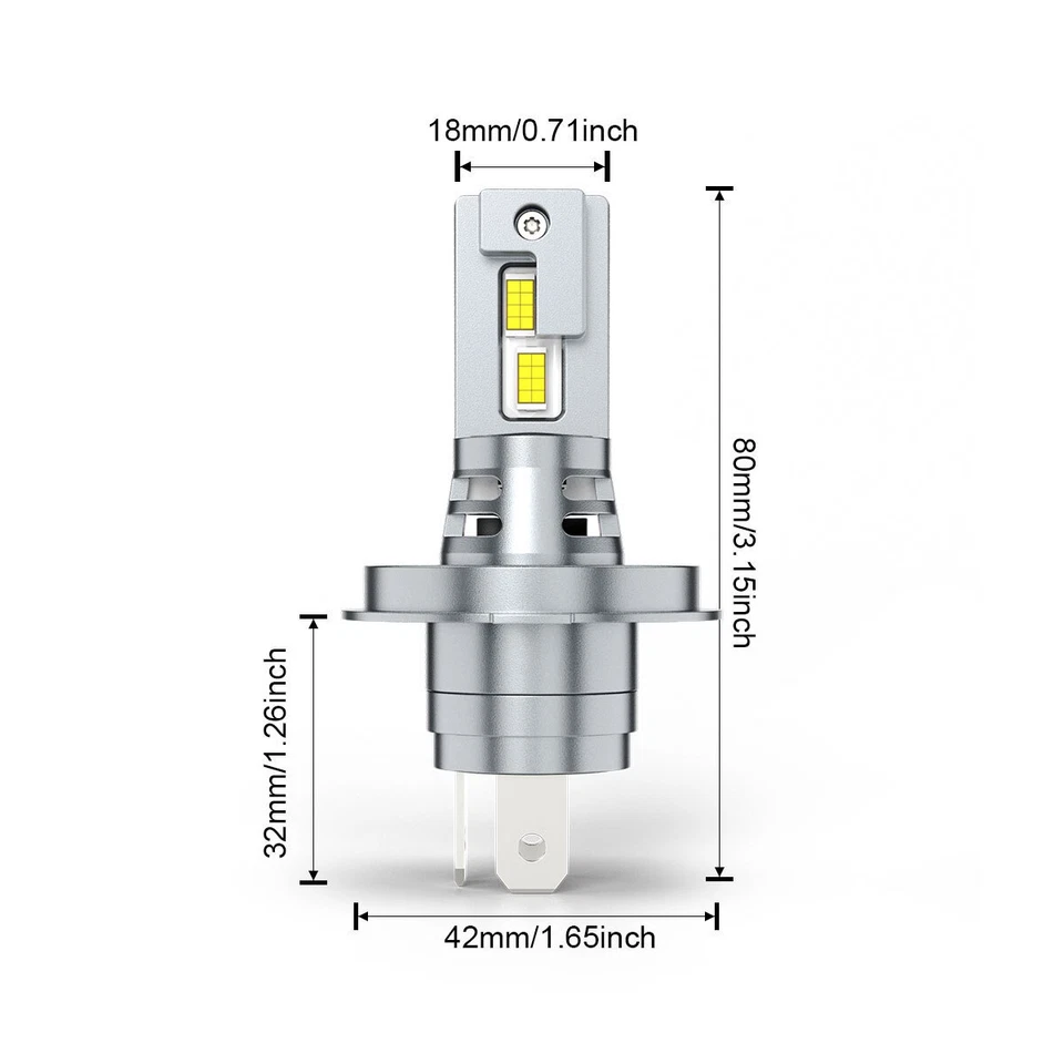 Faro LED bombillas altas bajas para Nissan Altima GLE sedán 2,4 L 1993-1997 H4/9003 Foto 2 de 4