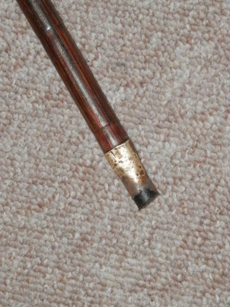 Military WW1 Partridge Drill Cane W/ Continental Silver Top & Collar
