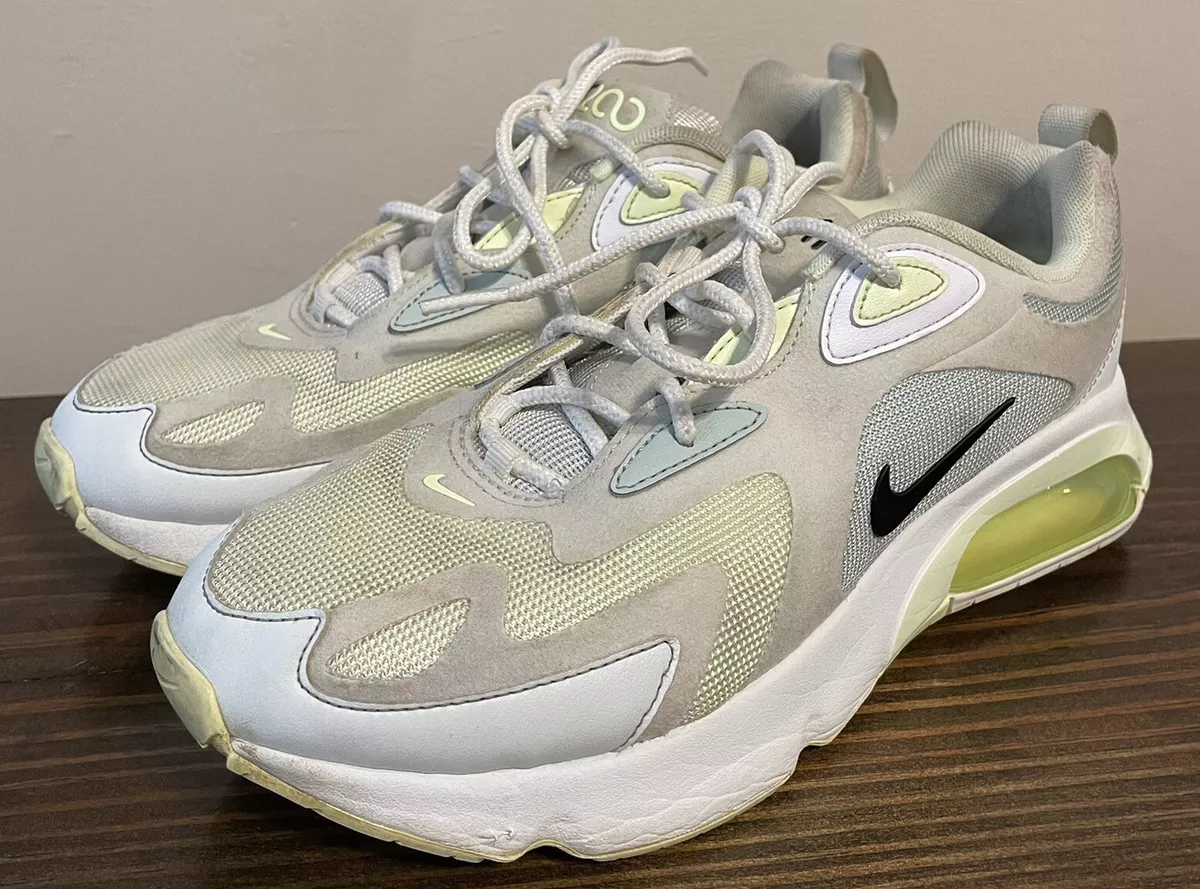 Nike women's air max top 200 shoes - green/white/gold