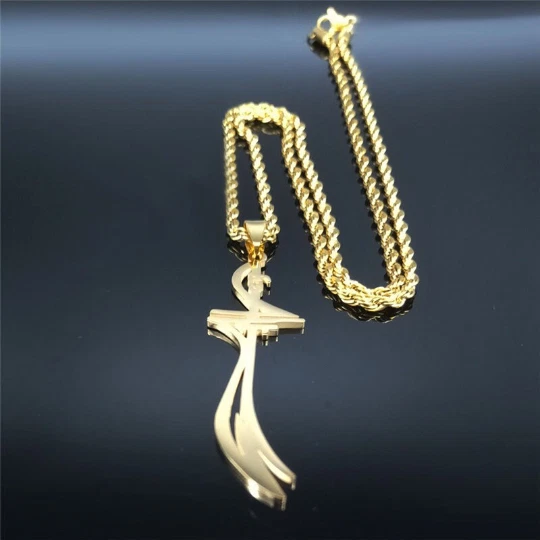 IMAM ALI A.S Zulfiqar Goldschwert Herren Edelstahl Anhänger islamische Halskette - Bild 4 von 4