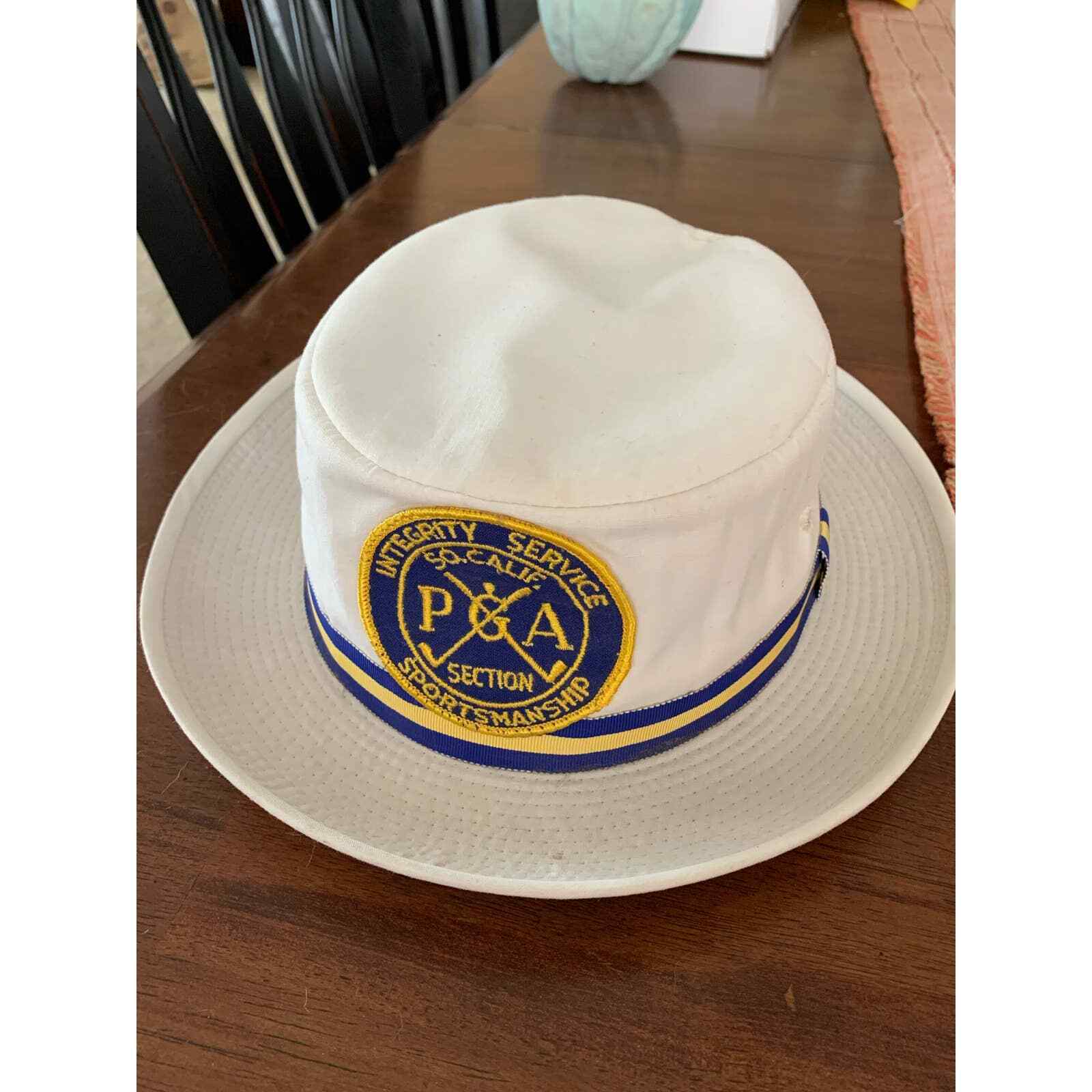 PGA Golf Hat Vintage Bucket Cali Fame White Integ… - image 1