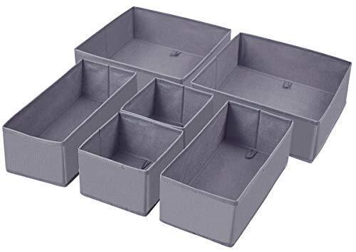 Dresser Drawer Organizer, Foldable Cloth Storage Box Closet 6pack Solid Grey - Bild 1 von 6