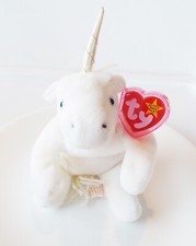 TY BEANIE BABIES BABY MYSTIC UNICORN RAINBOW HORN PE ERRORS RETIRED 5HT GEN NEW