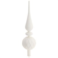 Weihnachtsbaumspitze GläNzend - Christbaumspitze Aus Echtem Glas - 31 Cm - Weiß