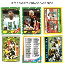 1986 TOPPS FOOTBALL 221-396-YARD CLUB SEE DROP DOWN MENU 4 CARD YOU WILL RECIEVE