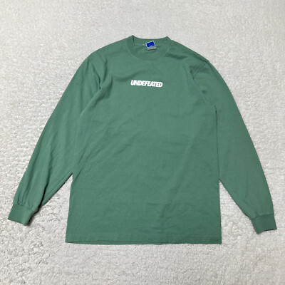 Undefeated Shirt Men Small Green Long Sleeve Crew Neck Skateboard  Streetwear
