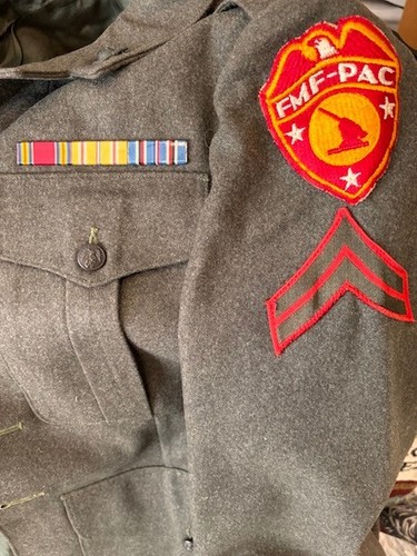 Vintage WWII Corporal U.S. Marine Corps Wool Tunic Coat with FMF-PAC, EGA's - Picture 5 of 9
