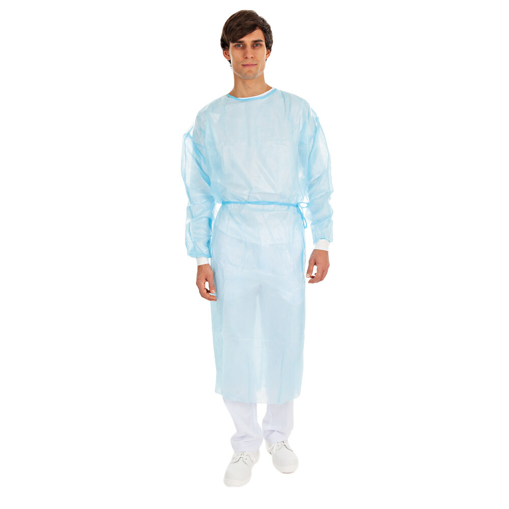 PP Schutzkittel Besucherkittel Einwegkittel - Blau (115 x 137cm), 10 - 100 Stck.