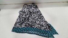 Coastal Blue Women's Control Asymmetrical Hem Tankini Top, Flowering Fern, L