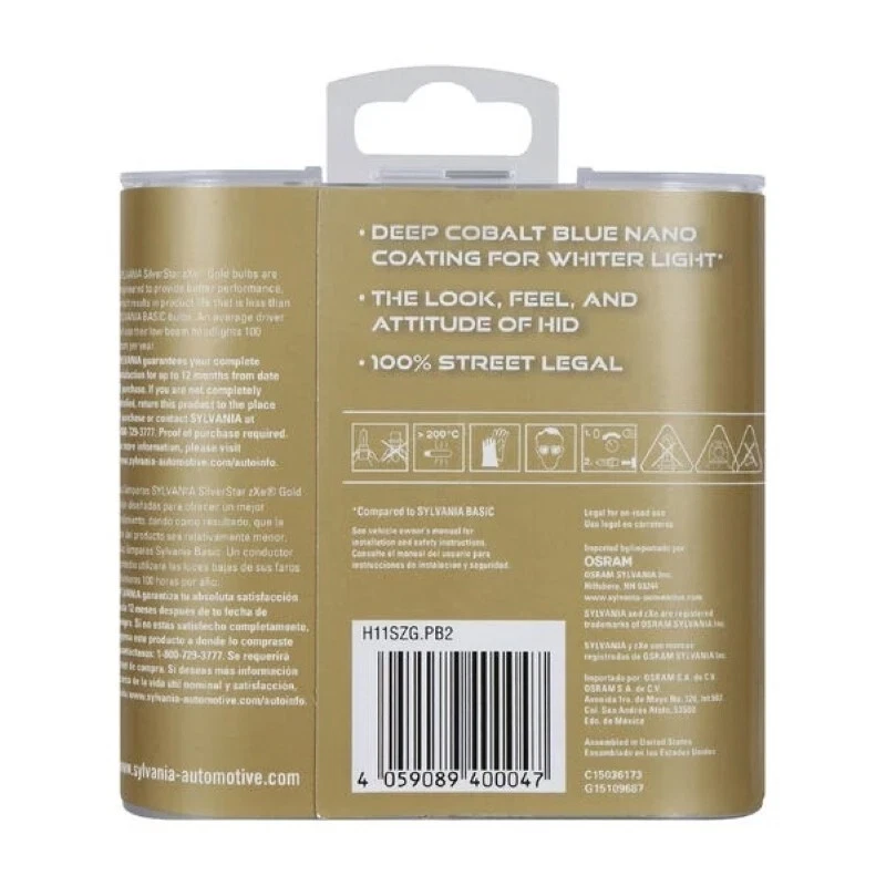 SYLVANIA - H11 SilverStar zXe GOLD High Performance Halogen Headlight Bulb - Image 2 of 2