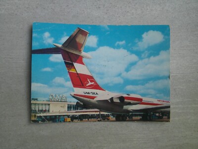AK AIRLINER AIRPORT MOSCOW AIRCRAFT IL 62 INTERFLUG NO LUFTHANSA